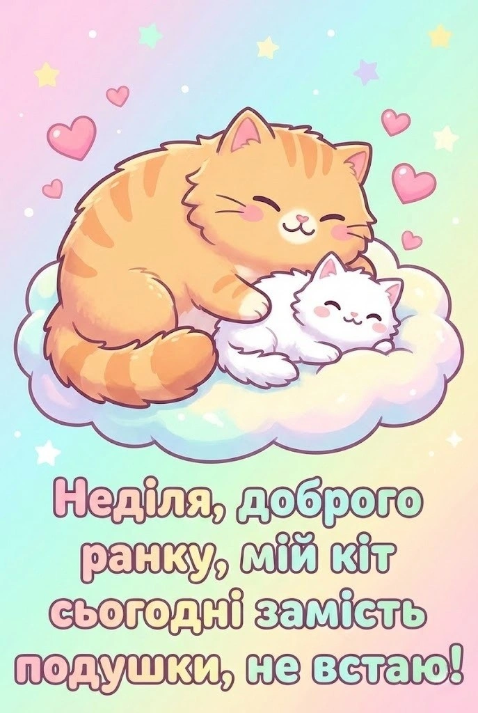 Неділя: доброго ранку та гарного відпочинку у найкращих картинках і побажаннях