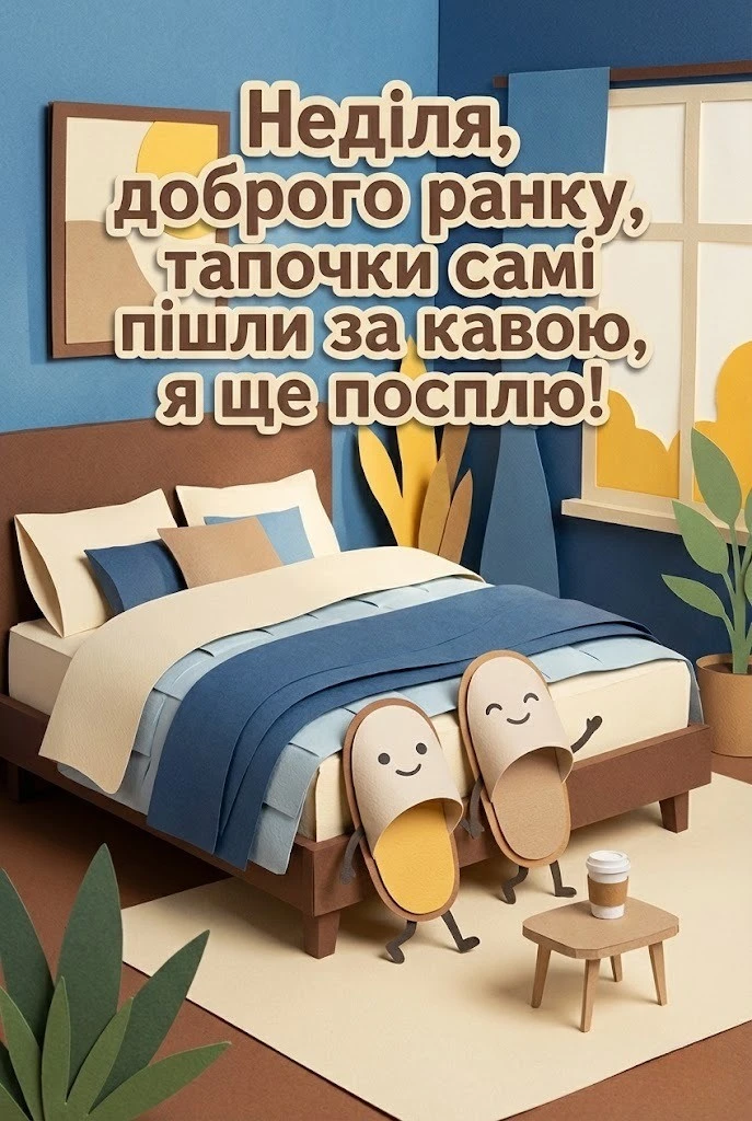 Неділя: доброго ранку та гарного відпочинку у найкращих картинках і побажаннях