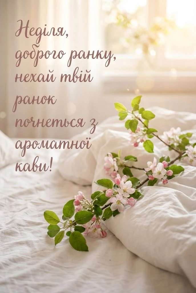 Неділя: доброго ранку та гарного відпочинку у найкращих картинках і побажаннях
