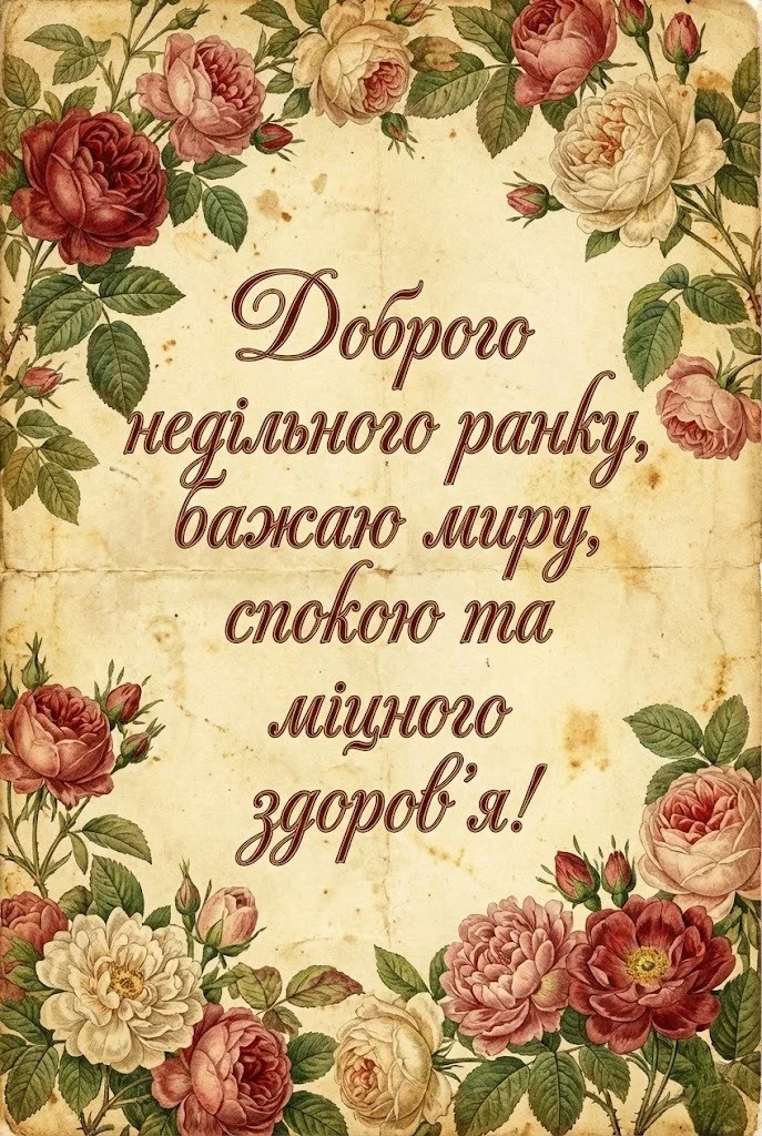 Неділя: доброго ранку та гарного відпочинку у найкращих картинках і побажаннях