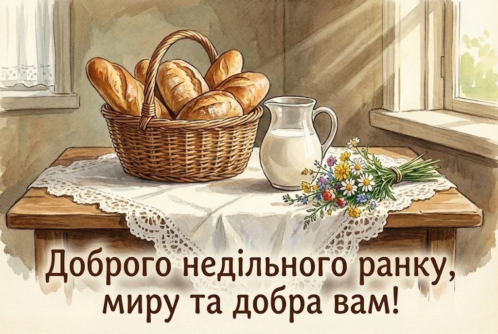 Неділя: доброго ранку та гарного відпочинку у найкращих картинках і побажаннях