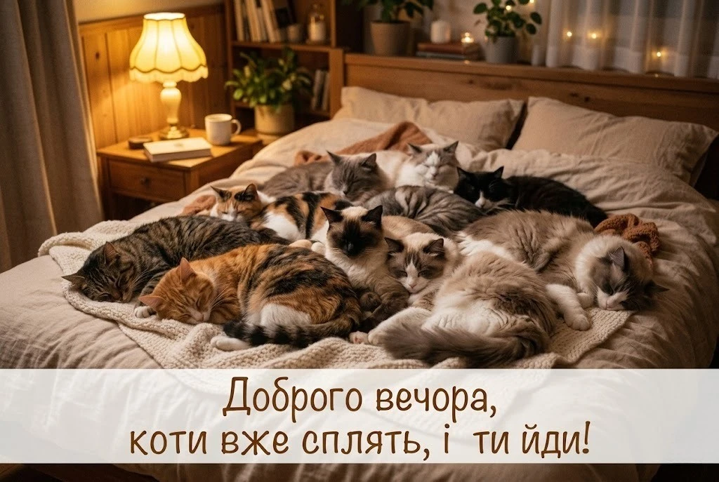 Доброго вечора, на добраніч і спокійної ночі: душевні побажання та картинки для затишку