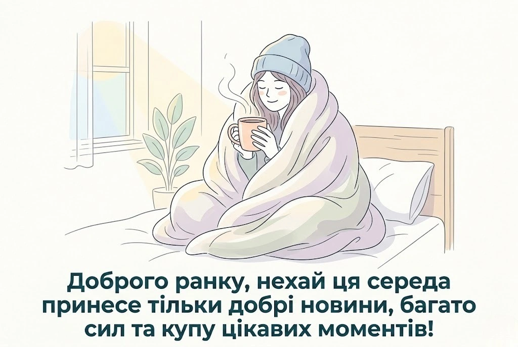 Середа доброго ранку та найкращі картинки з душевними побажаннями для гарного настрою