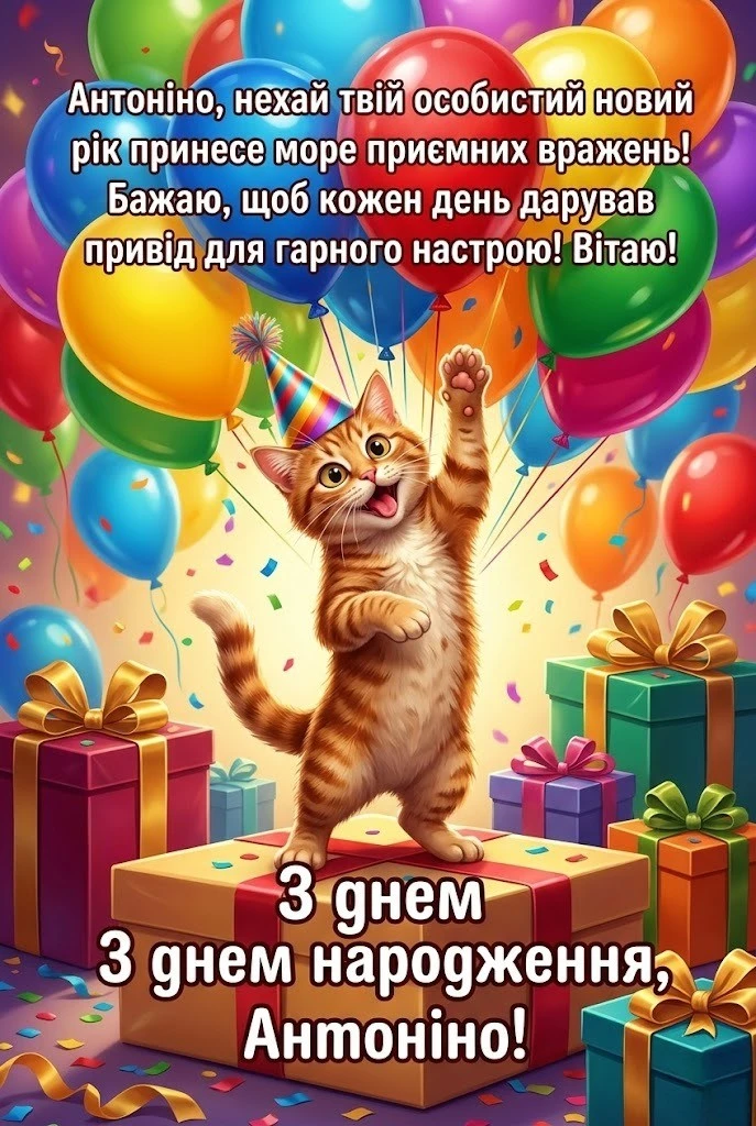 Найкращі привітання з днем народження для Антоніни
