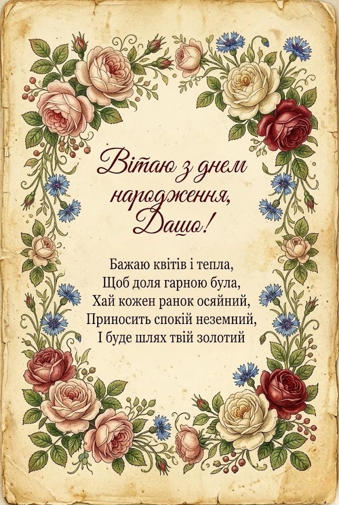 Дашуля, зі святом! Підбірка душевних побажань для іменинниці