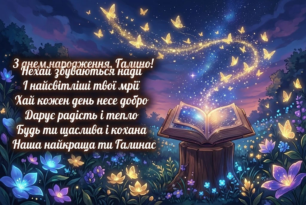 Привітання з днем народження Галино: від щирого серця до самих зірок