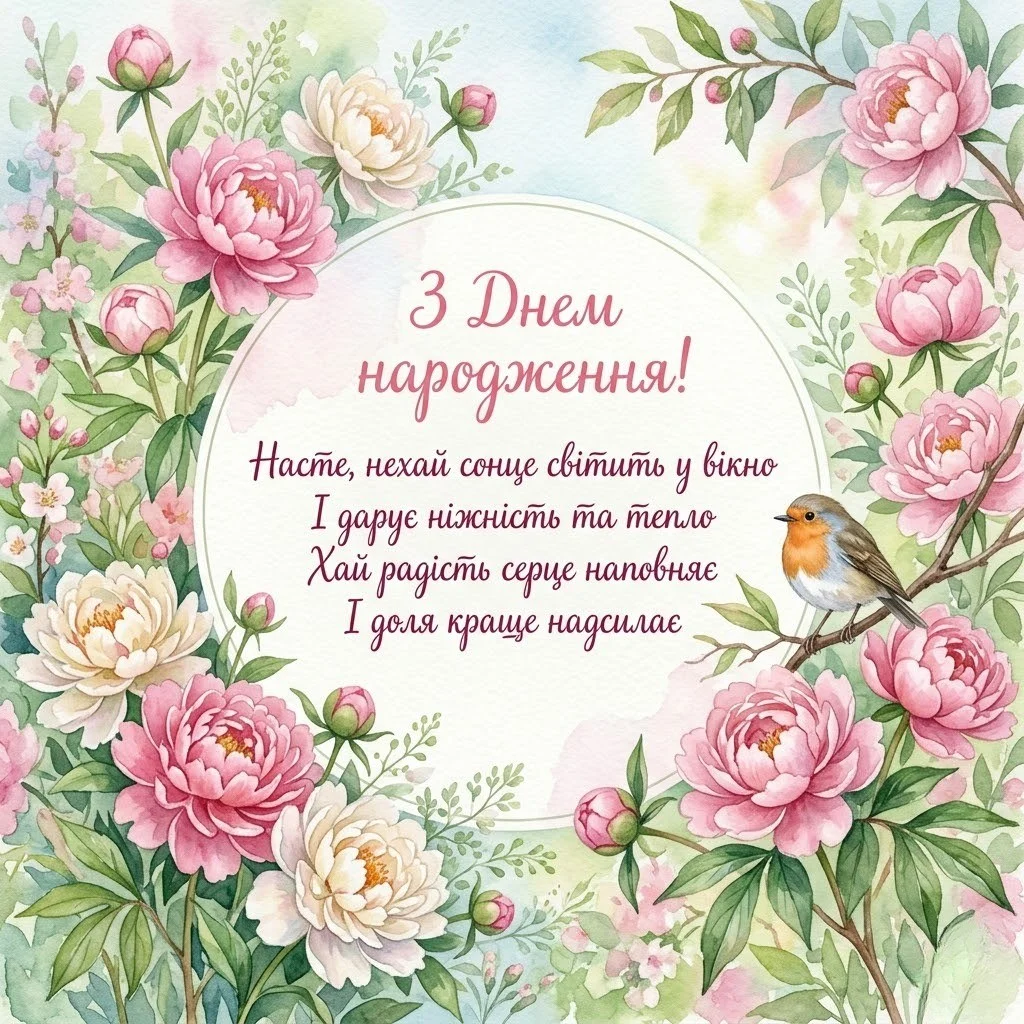 Найкращі привітання з днем народження для Насті: від романтики до офіційних слів