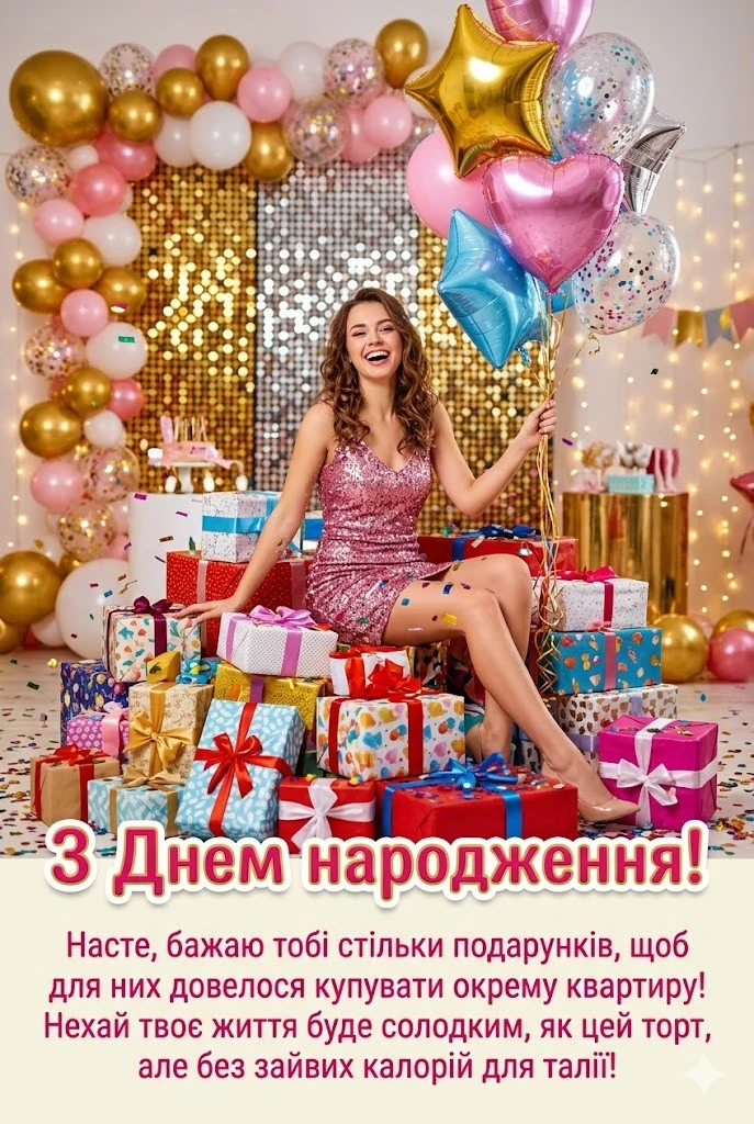Найкращі привітання з днем народження для Насті: від романтики до офіційних слів