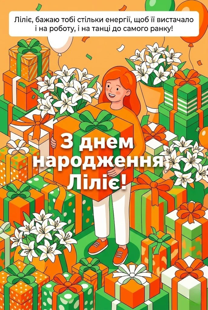 З днем народження, Лілія: красиві побажання та картинки українською мовою