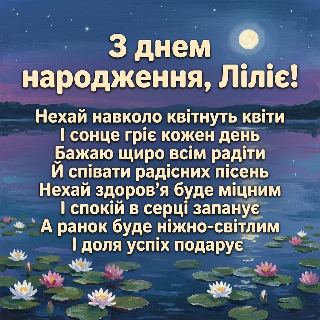 З днем народження, Лілія: красиві побажання та картинки українською мовою