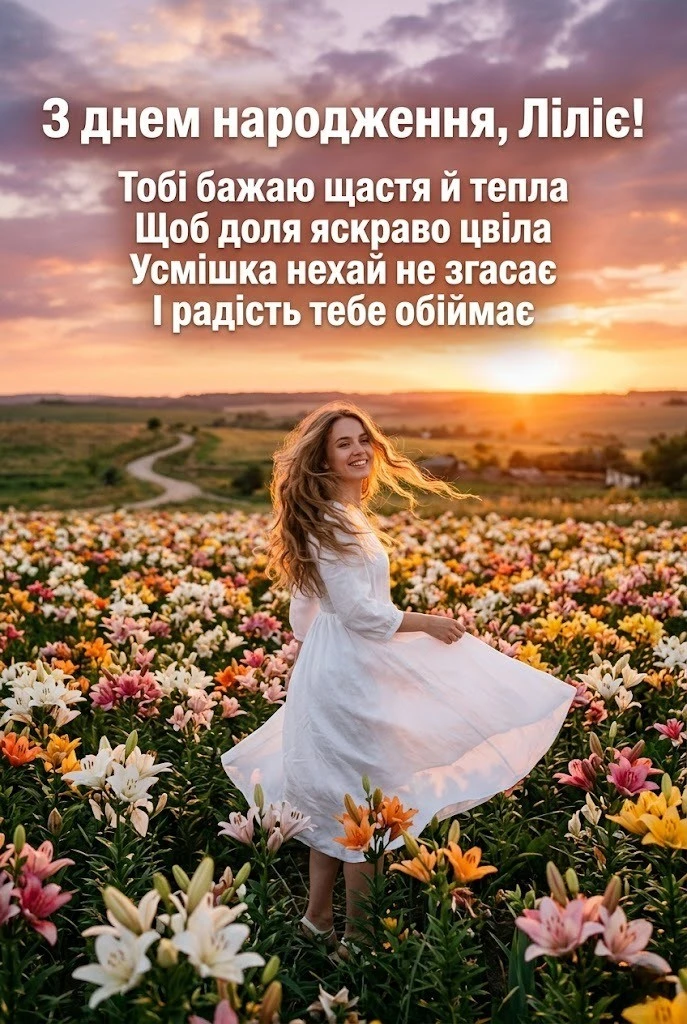 З днем народження, Лілія: красиві побажання та картинки українською мовою