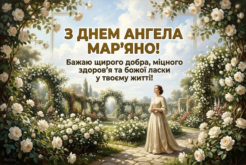День ангела Мар’яни 2026: красиві картинки та щирі слова