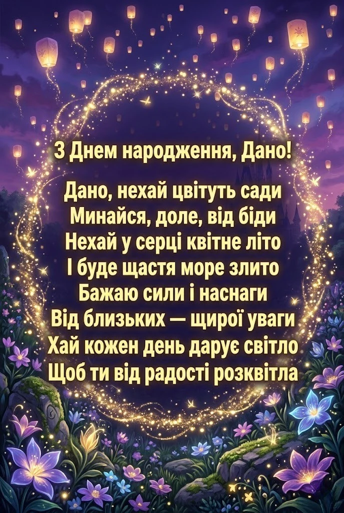 Твоє свято, Дано: побажання внутрішньої сили та безмежного щастя