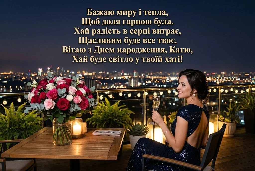 Катрусі з любов’ю: щирі привітання та святкові картинки до дня народження