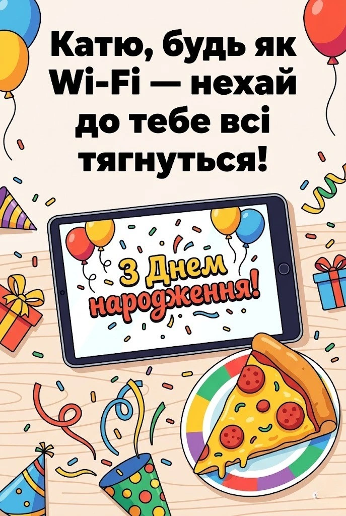 Катрусі з любов’ю: щирі привітання та святкові картинки до дня народження