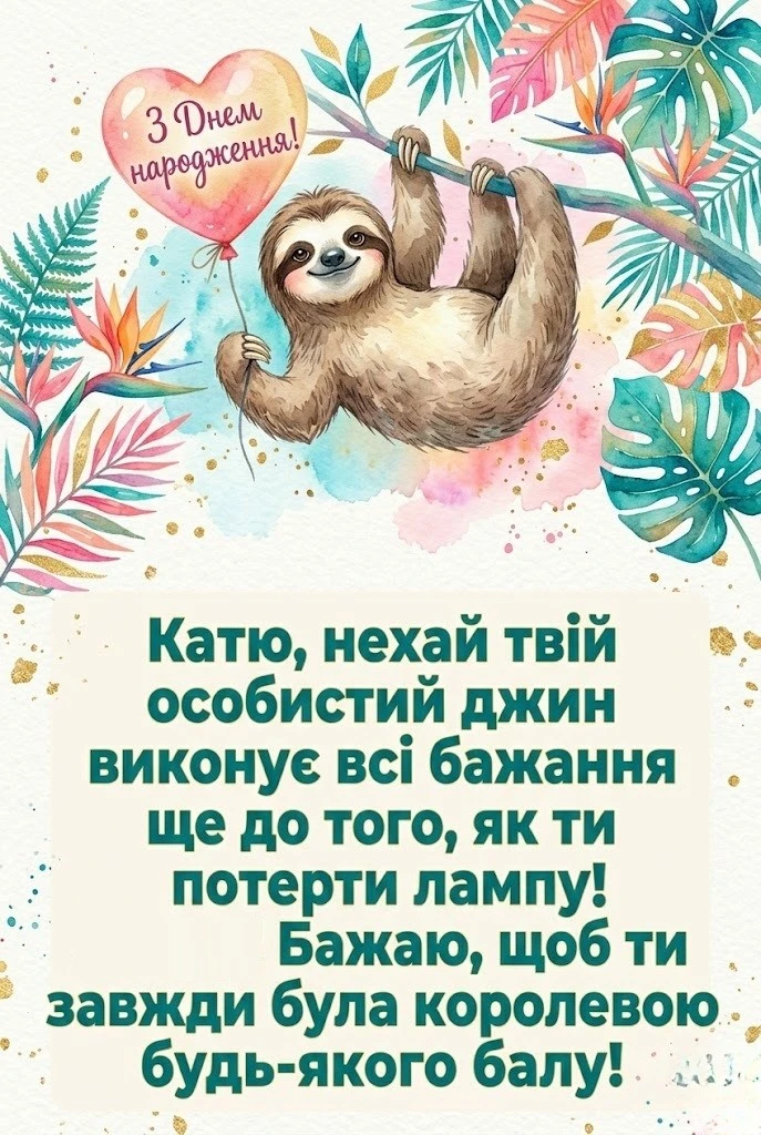 Катрусі з любов’ю: щирі привітання та святкові картинки до дня народження