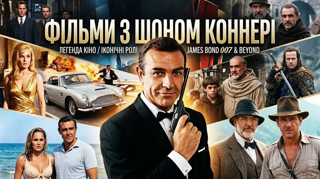 Усі фільми з Шоном Коннері в одному списку